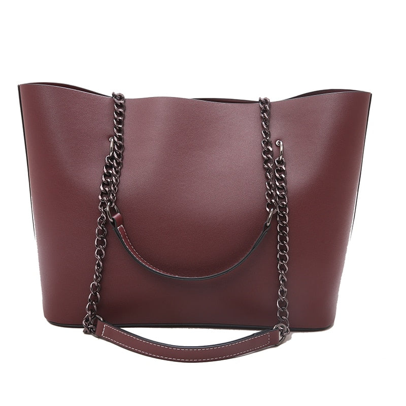 Huge PU Leather Shoulder Bag for Women