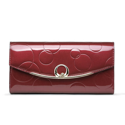 Women's Circle Embossed Leather Wallet - Wnkrs