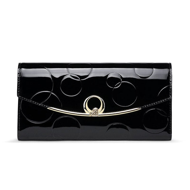 Women's Circle Embossed Leather Wallet