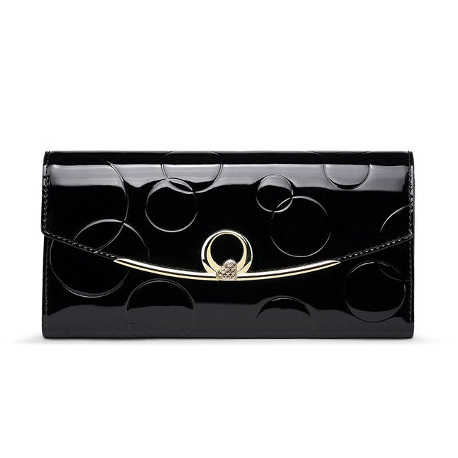 Women's Circle Embossed Leather Wallet - Wnkrs