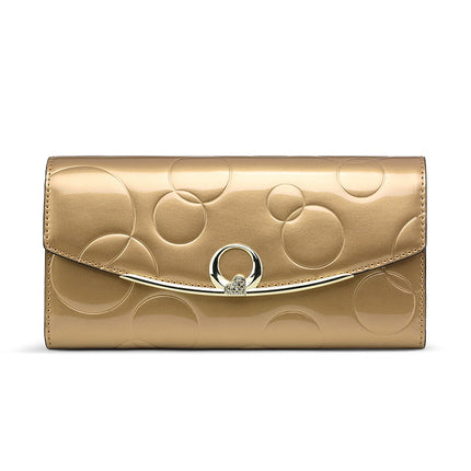 Women's Circle Embossed Leather Wallet - Wnkrs