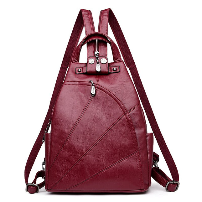 Women's Compact Leather Travel Backpack