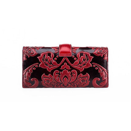 Chinese Style Genuine Leather Women's Hasp Purse - Wnkrs