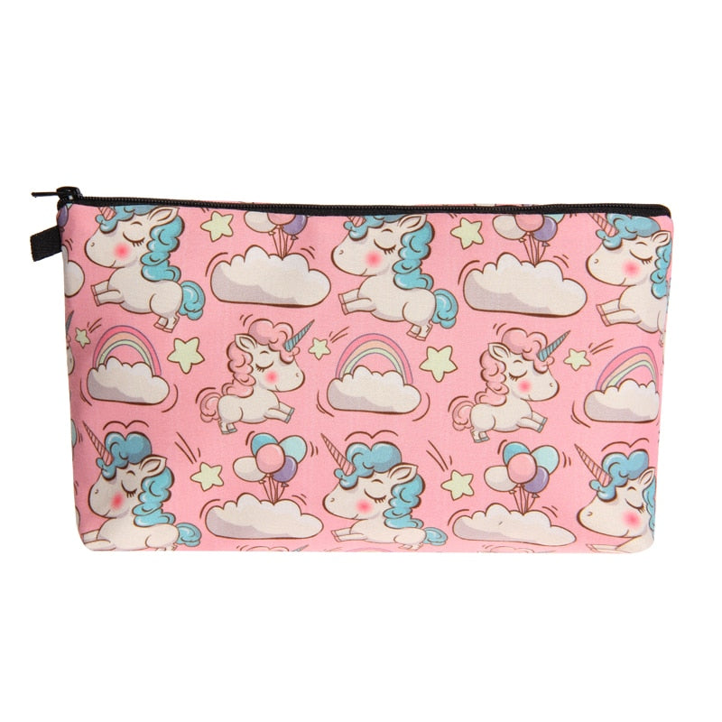 Cute Unicorn Printed Makeup Cosmetic Bag