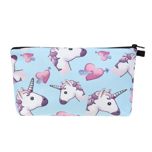 Unicorn / Heart Emoji Patterned Organizer Bag