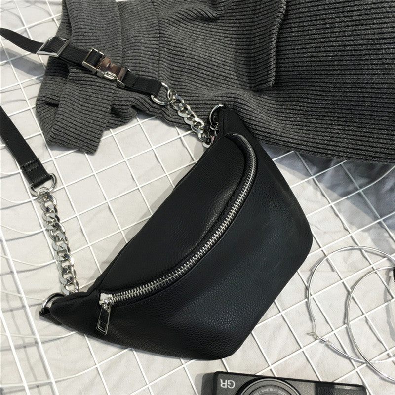 Women's Bucket Shaped Chain Waist Bag