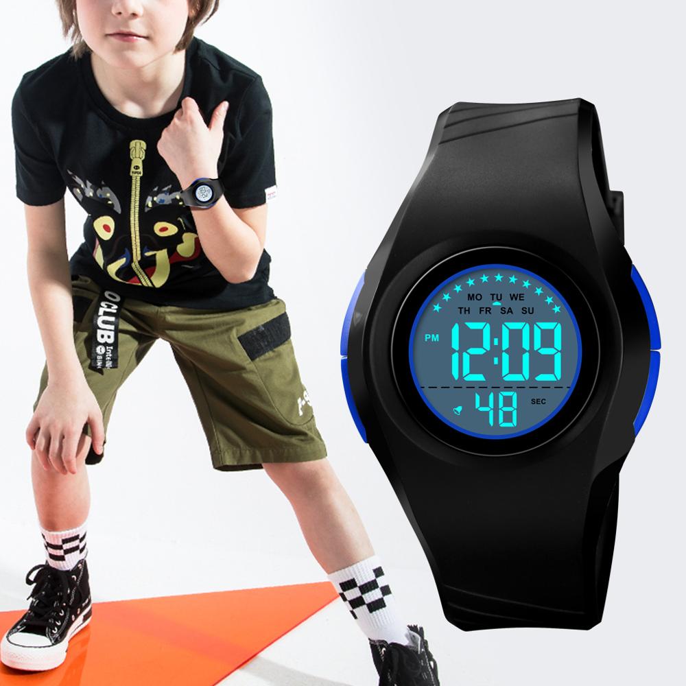 Waterproof Silicone LED Digital Sports Watch for Boys