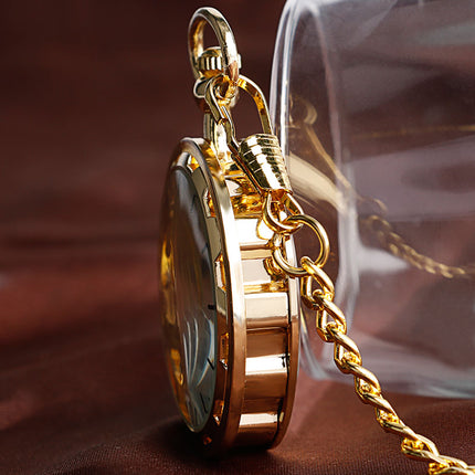 Men's Steampunk Style Transparent Pocket Watch - wnkrs