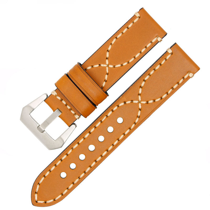 Stitched Leather Casual Watchband