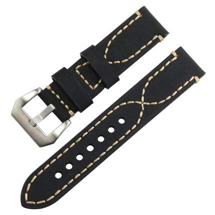 Stitched Leather Casual Watchband - wnkrs
