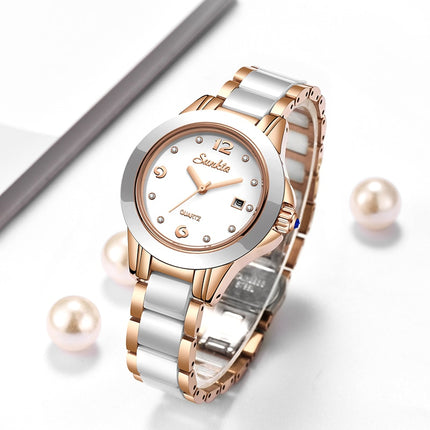 Bracelet Style Round Steel Quartz Watch for Women - wnkrs