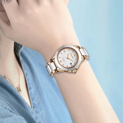 Bracelet Style Round Steel Quartz Watch for Women - wnkrs