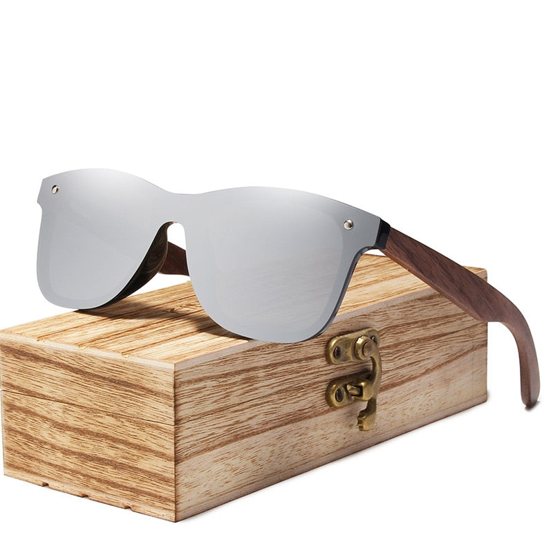 Men's Wooden Frame Polarized Sunglasses