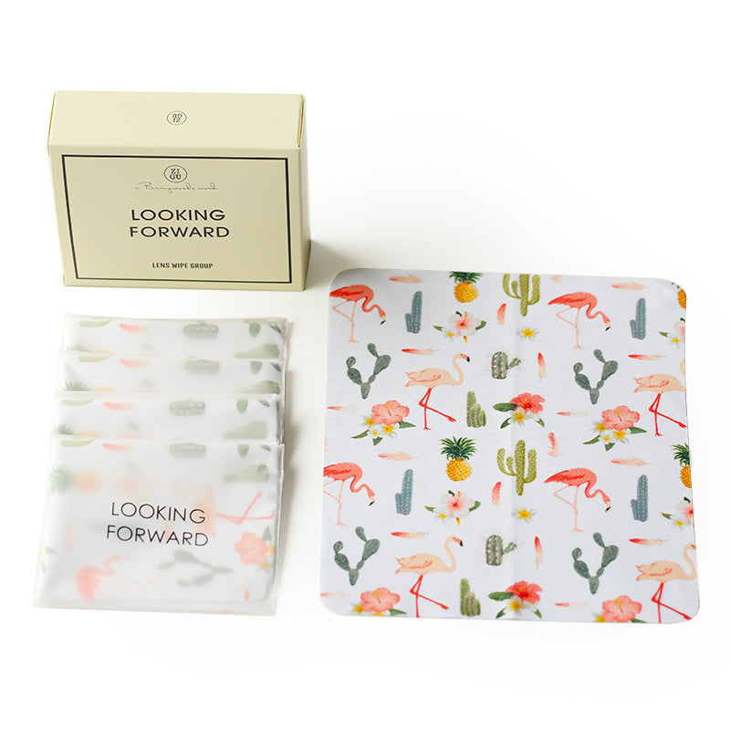 Set of 5 Microfiber Cleaning Cloths for Eyeglasses with Cute Prints