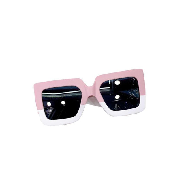 Retro Square Leopard Color-Block Sunglasses for Kids