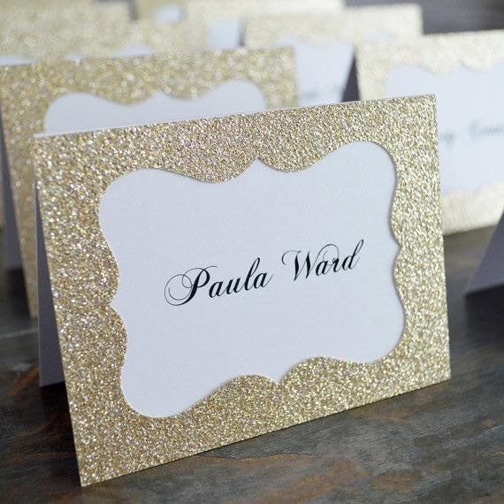 Glittered Table Card for Wedding Party - Wnkrs