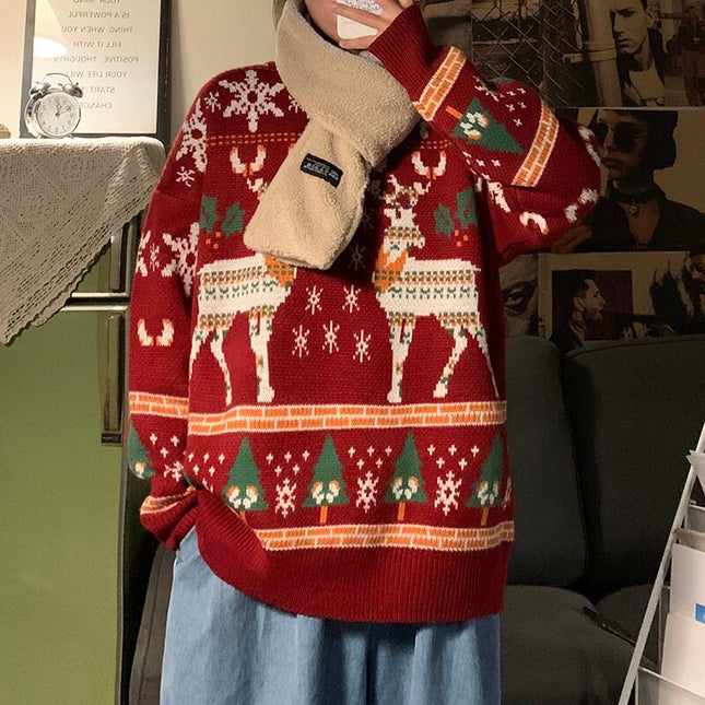Men's Christmas Pattern Loose Sweater - Wnkrs