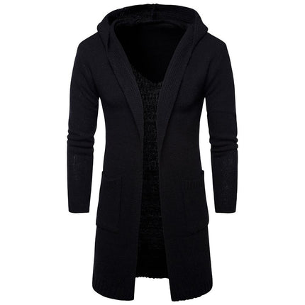 Long Cotton Men's Cardigan in Black and Grey Colors - Wnkrs
