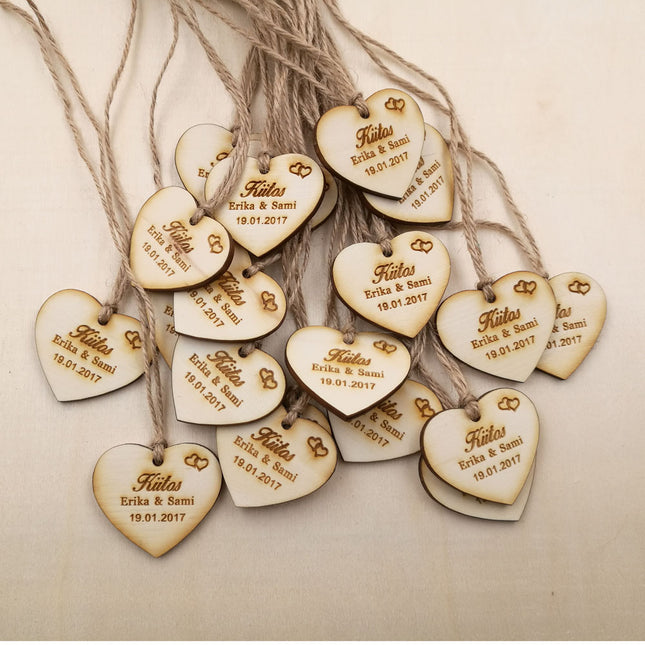 Personalized Heart Shaped Wooden Party Favors - wnkrs
