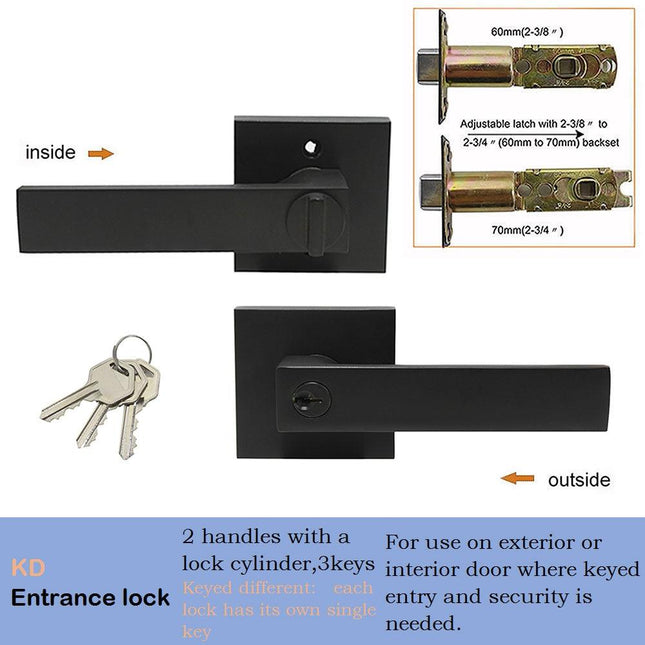Black Interior Doors Handles with Lock - wnkrs