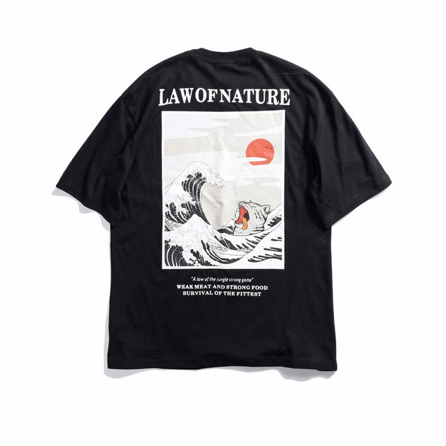Men's Japanese Style Printed T-Shirt