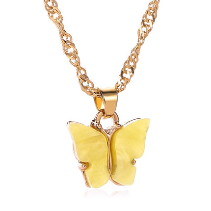 Gold Chain Butterfly Pendant Choker for Women - Wnkrs