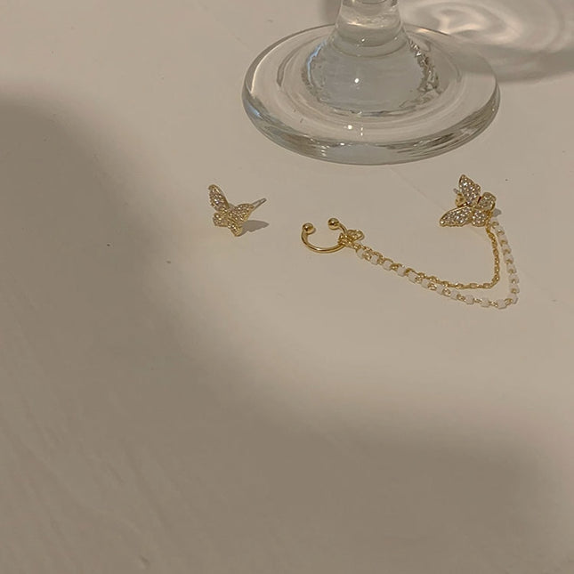 Women's Crystal Butterfly Stud Earrings - wnkrs
