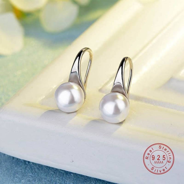 Women's 925 Sterling Silver Water Drop Pearl Earrings - wnkrs