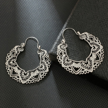 Women's Vintage Antique Silver Drop Earrings - Wnkrs