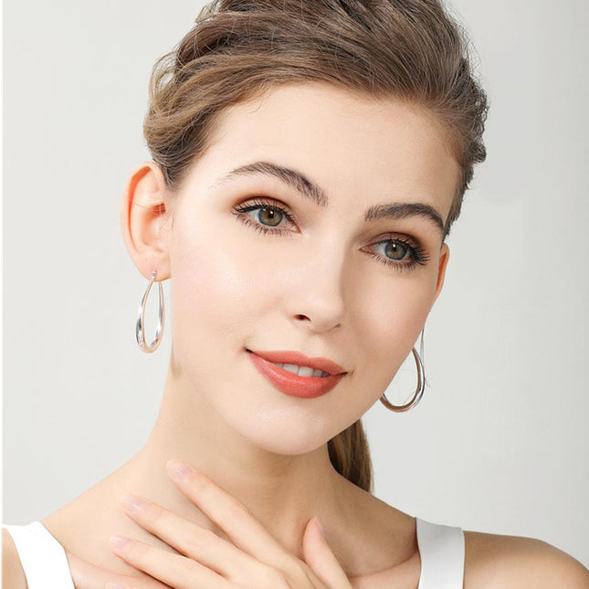 Women's 925 Sterling Silver Smooth Circle Earrings - wnkrs