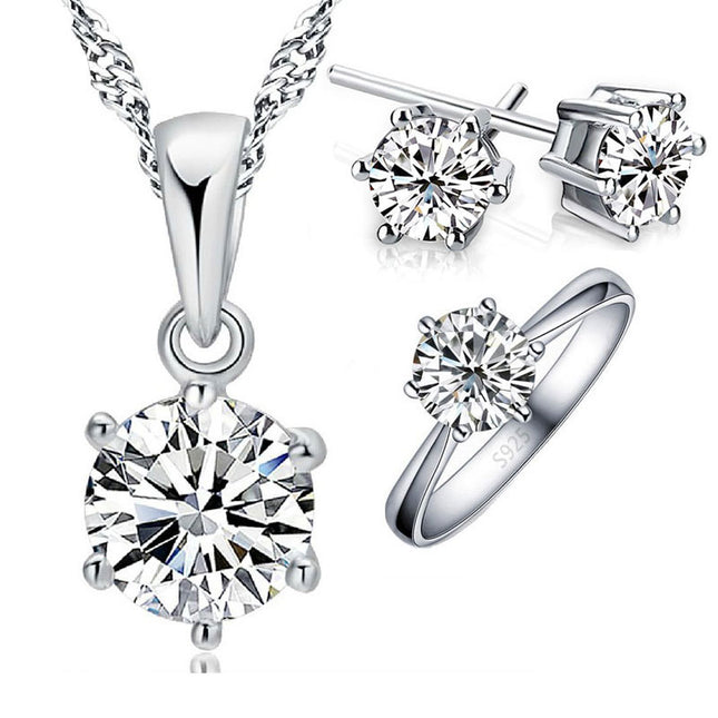 925 Sterling Silver Bridal Jewelry Set - wnkrs