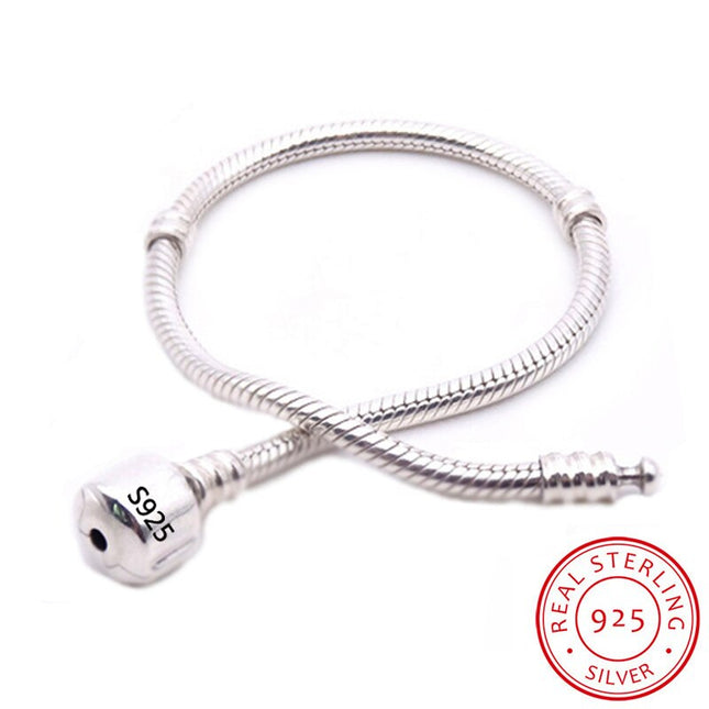 925 Sterling Silver Snake Chain Bangle - wnkrs