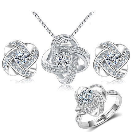 925 Sterling Silver Jewelry Sets with Crystal - wnkrs