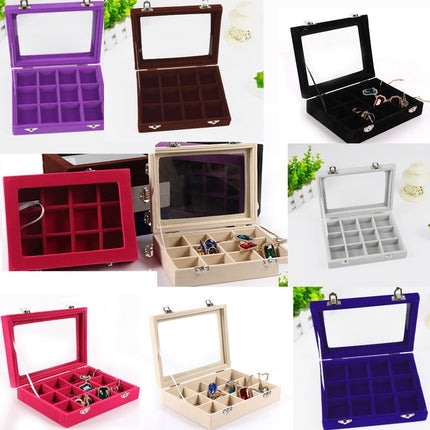 12-Grids Jewelry Organizer Box with Locks - wnkrs