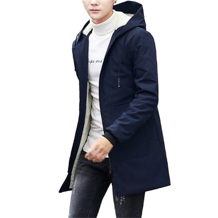 Cute Long Windproof Thickened Cotton Men's Parka Jacket - Wnkrs
