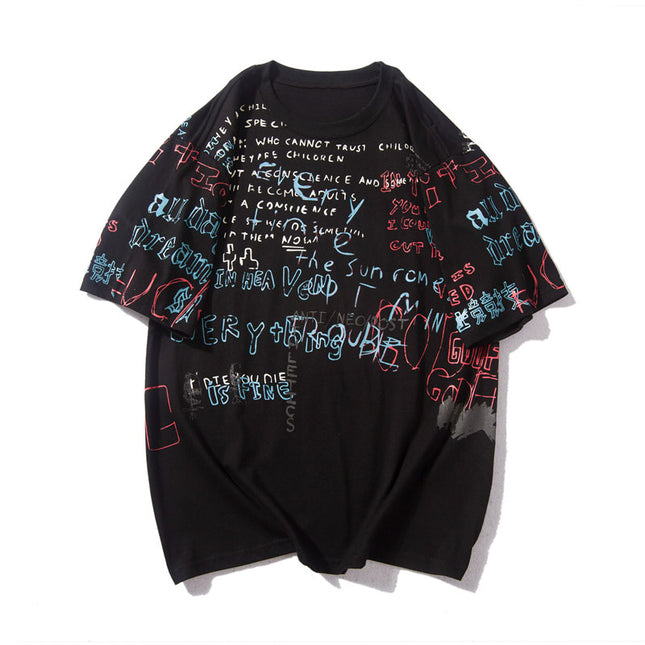 Men's Hip-Hop Style Graffiti Printed T-Shirt - Wnkrs