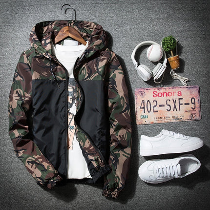 Men's Colorful Camouflage Printed Hooded Jacket - Wnkrs