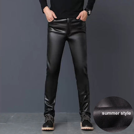 Men's Faux Leather Warm Pants - Wnkrs