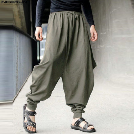 Boho Style Loose Cotton Men's Harem Pants - Wnkrs