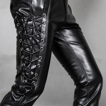 Men's Gothic Style Leather Pants - Wnkrs