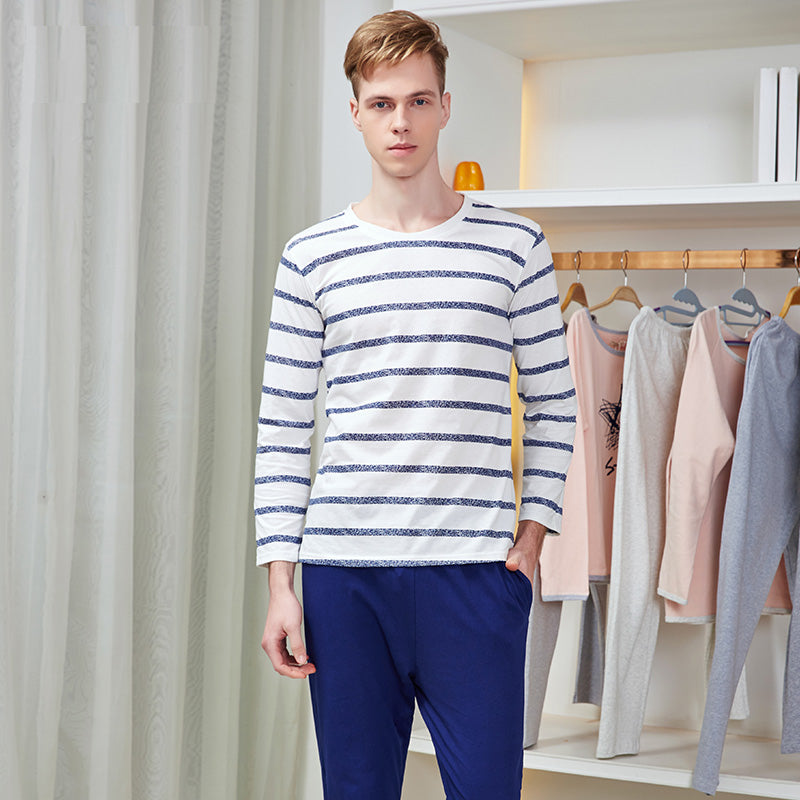 Men's Cotton Striped Casual Pajamas