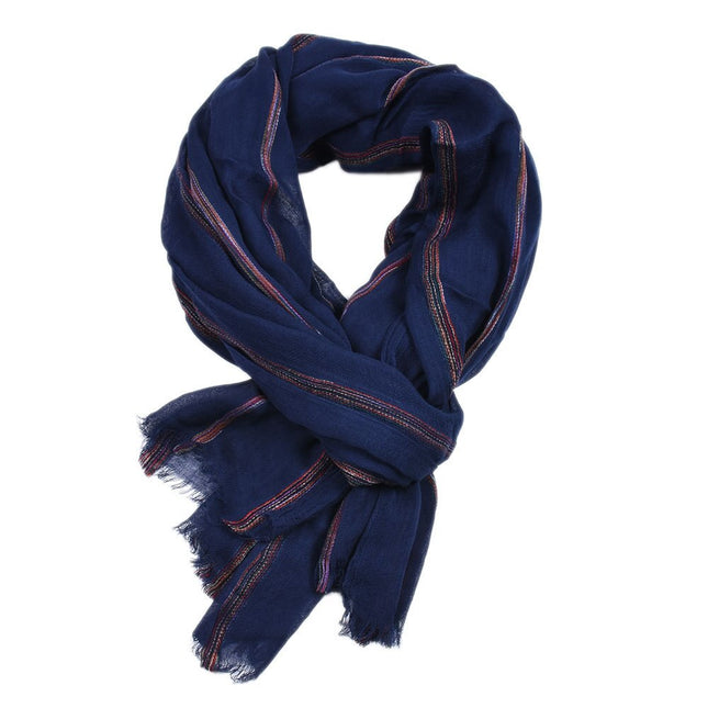 Men's Cotton and Linen Striped Scarf - Wnkrs