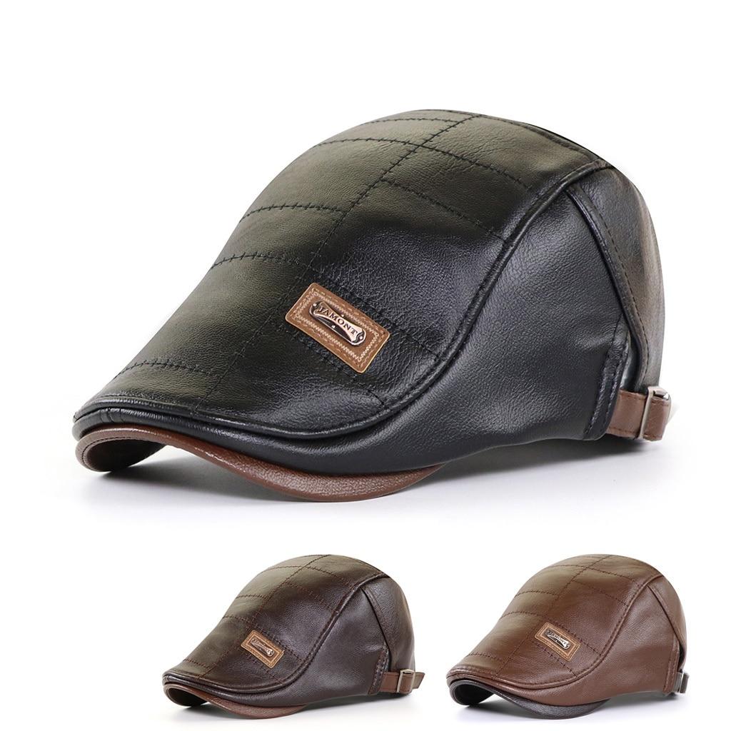 Men's Eco-Leather Newsboy Cap