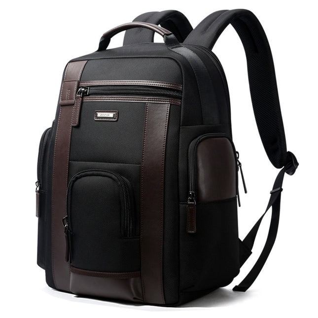 Men's Chocolate Leather Detail Laptop Backpack