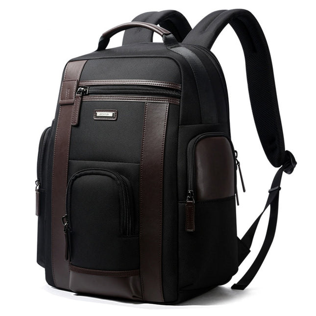 Men's Chocolate Leather Detail Laptop Backpack - Wnkrs