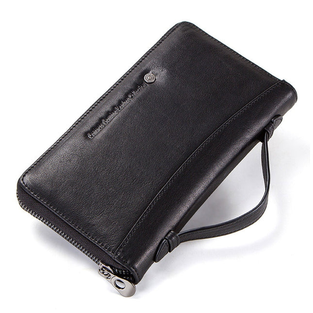 Men's Genuine Leather Wallet with Phone Pocket