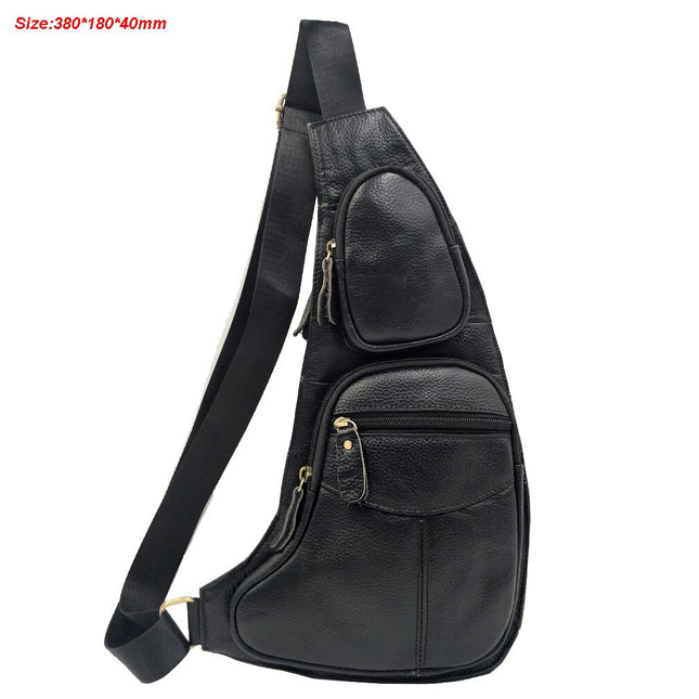 Men's Genuine Leather Chest Crossbody Bag - Wnkrs