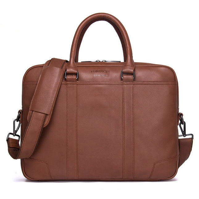 Men's Genuine Leather Shoulder Briefcase