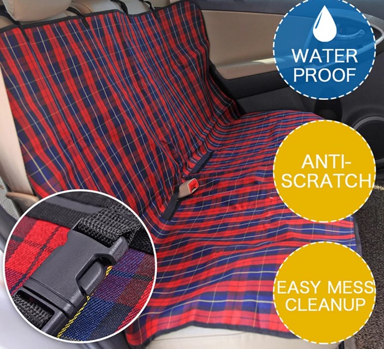 Dog's Plaid Pattern Car Seat Cover