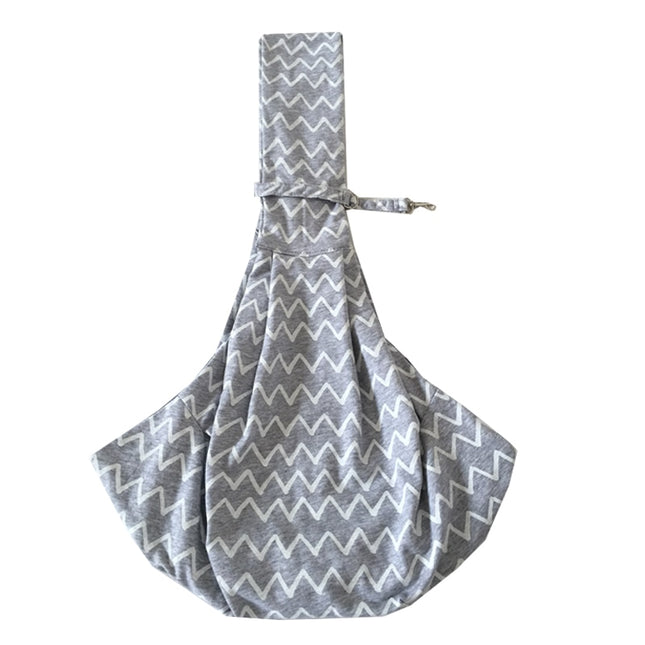 Grey Striped Cotton Pet's Sling Carrier Bag - wnkrs